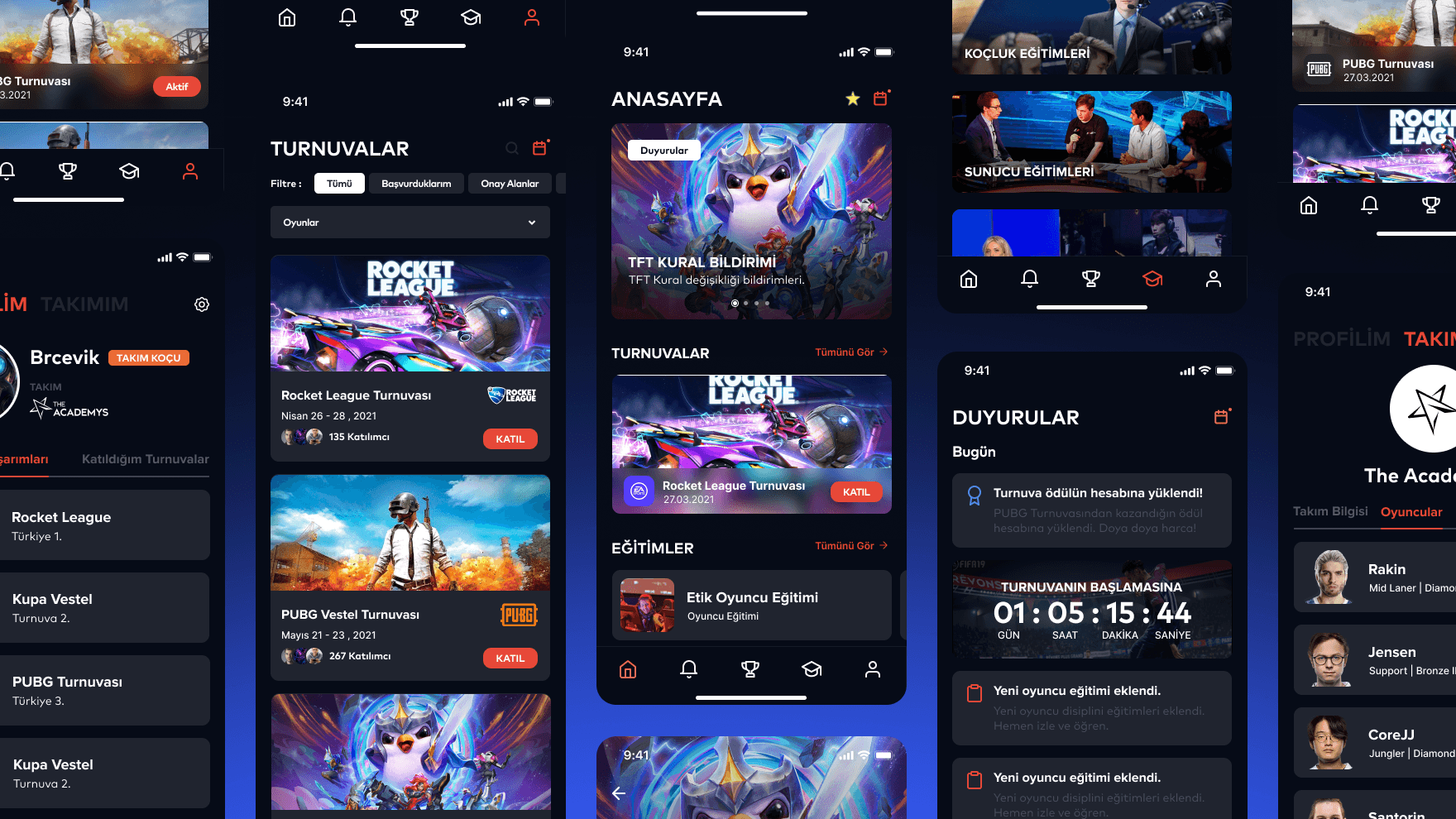 Tournament flows and announcements