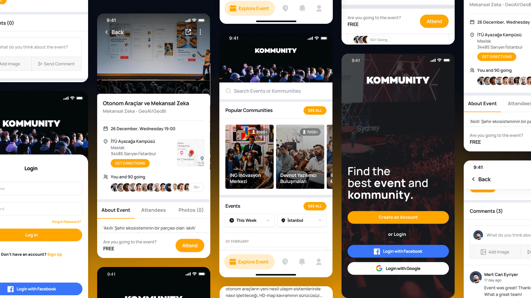 Community profiles and events